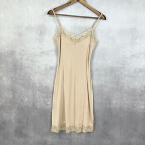 Jones New York Womens Lace Trim Slip Dress Small Nude‎ Romantic Y2K Lingeriecore